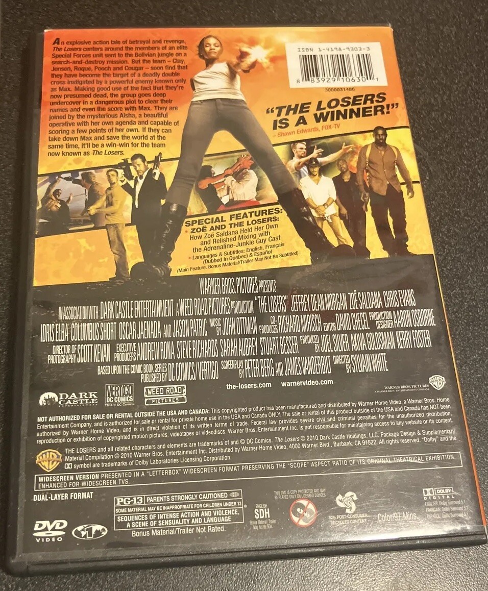 The Losers - DVD Zoe Saldana,Jeffrey Dean Morgan - VG 883929106301