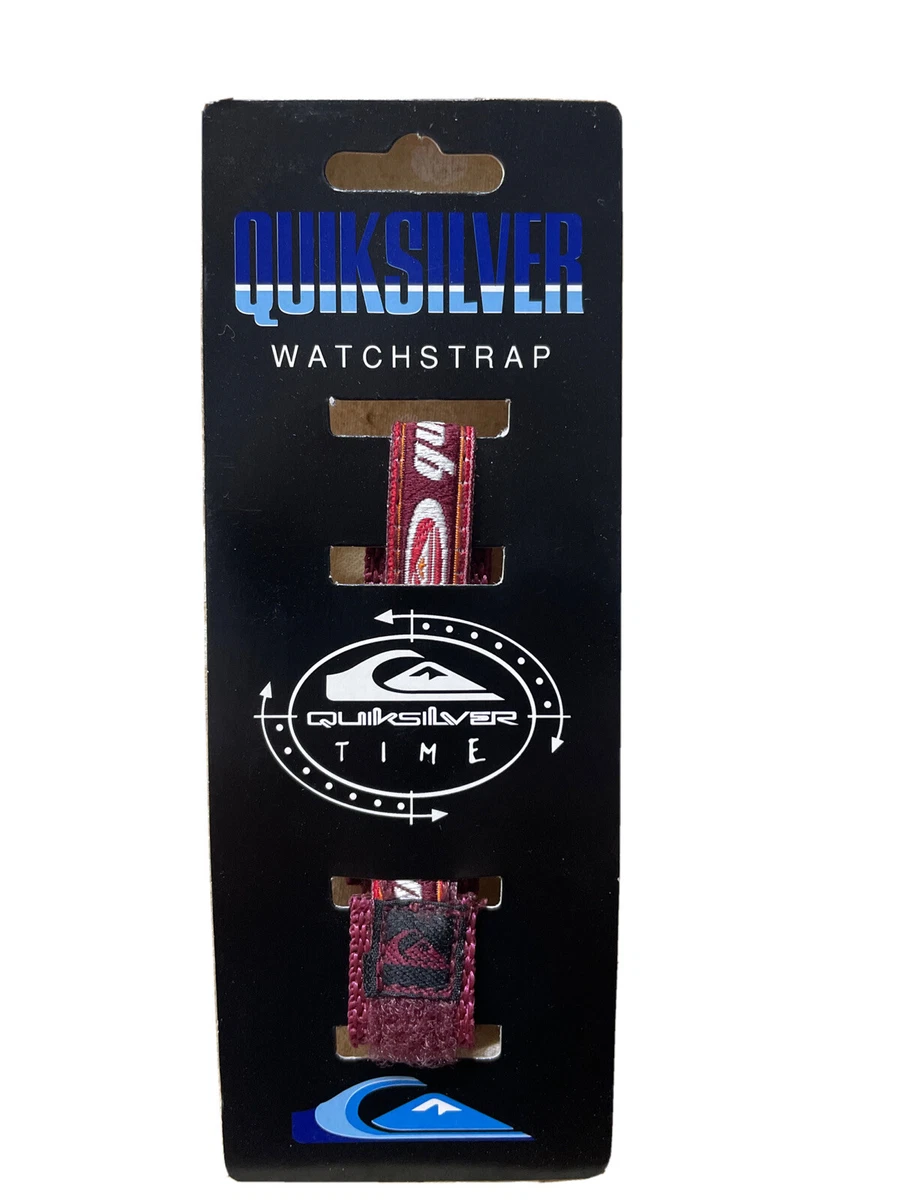 Quiksilver Time Watch strap band Hook Loop 18mm Lug Red Nylon