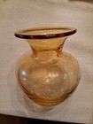 Vintage Set Of Two Miller Rogaska Reed & Barton Yellow Amber Crystal Glass Vases — photo 1
