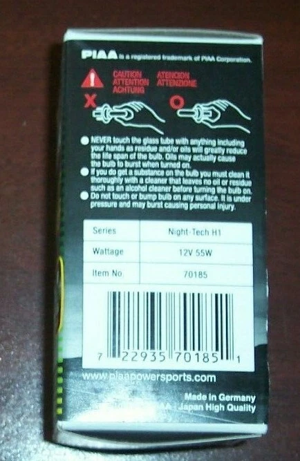  PIAA H1 Night Tech 3600K Xtra 卤素车头灯雾灯单个灯泡 70185 — 第 2/3 张图片
