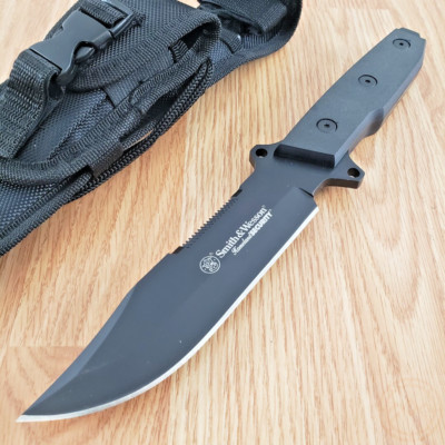 Smith & Wesson Homeland Fixed Knife 6'' 7Cr17MoV Steel Blade Black G10 Handle