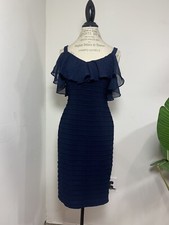 ADRIANNA PAPELL WOMENS BLUE DRESS, Size-4, $129