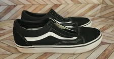 Unisex Vans Old Skool Black White Suede Leather Sneaker Shoe Size M 7.5 W 9