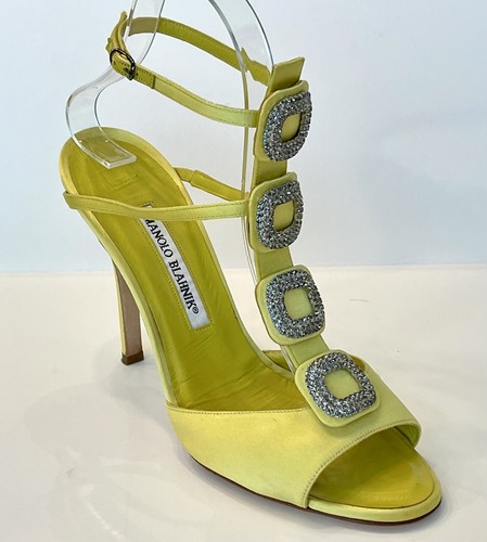 yellow satin heels