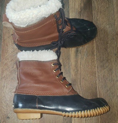 TECNICA DUCK BOOTS SIZE 7 BROWN AND BLUE BOOTS WINTER BOOTS - Picture 3 of 6