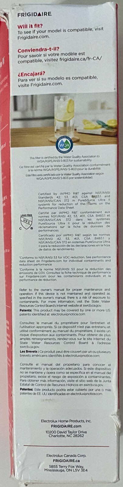 Frigidaire PureSource Ultra II Water & Ice Refrigerator Filter EPTWFU01