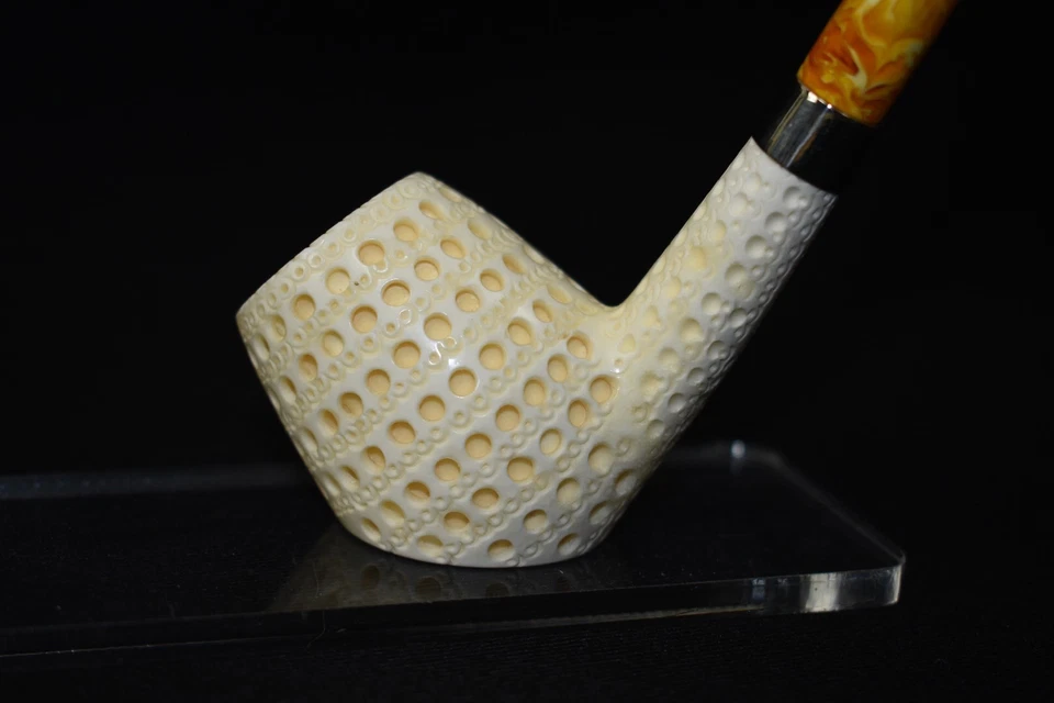 Cachimbo Deluxe CUTTY BLOCO ESPUMA DO MAR-NOVO-ESCULPIDO À MÃO COM Estojo #737 - Imagem 3 de 4