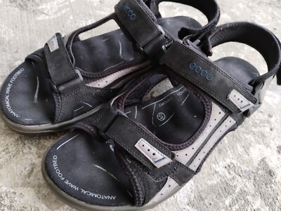 ECCO Men\'s Receptor Black Leather  Sandals Size 11 ECCO Offroad Receptor Men main image 2