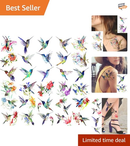 Unique Waterproof Hummingbird Tattoos – 15 Sheets For Creative Self-Expression