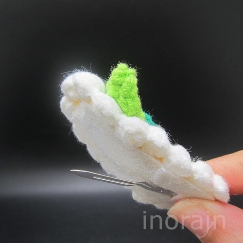 Set of 4 Fancy Yarn Crochet 3D Fruit BB Clip Hairclip Hair Pin kiwi fruit Apple - Picture 3 of 9