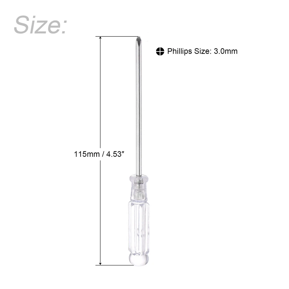 Mini destornillador Phillips de 3,0 mm, 115 mm de longitud para reparación de pequeños electrodomésticos, 5 piezas - Imagen 2 de 4