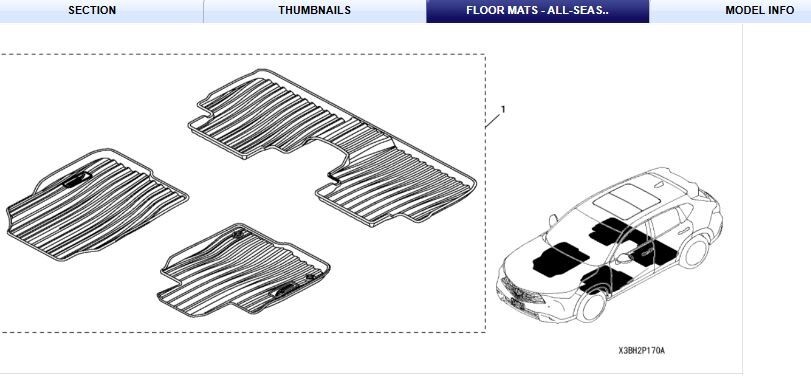 ACURA ADX 2025 A-SPEC MODEL ALL SEASON FLOOR MATS OEM PART # 08P17