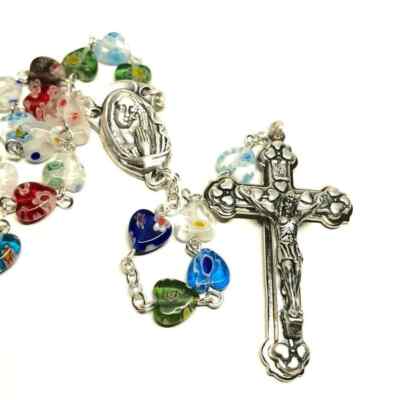 Venetian Murrina Rosary - Communion - Confirmation -Baptism -Blessed By Pope