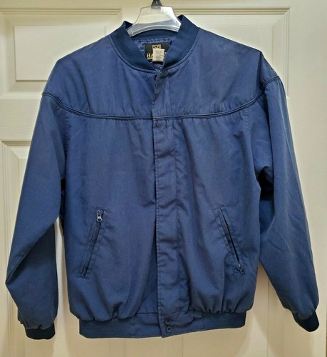 Haband Mens M Bomber Jacket Full Covered Zip Navy Blue