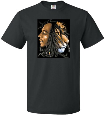 BOB MARLY T-Shirt Cool und Neu  T-shirt Bob Marly lion face t-shirt S-XL