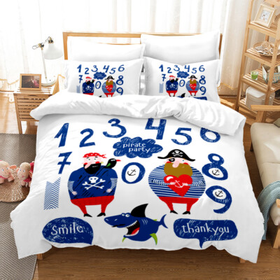 3D Mann Hai Digital Einfach Muster Quilt Cover Set Bettwäsche Sets Kissenbezü...