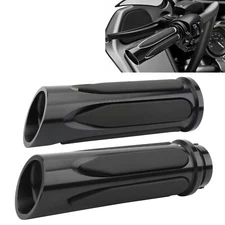 1" Black Handle Bar Hand grips For Harley Touring Sportster XL883 Softail VRSC