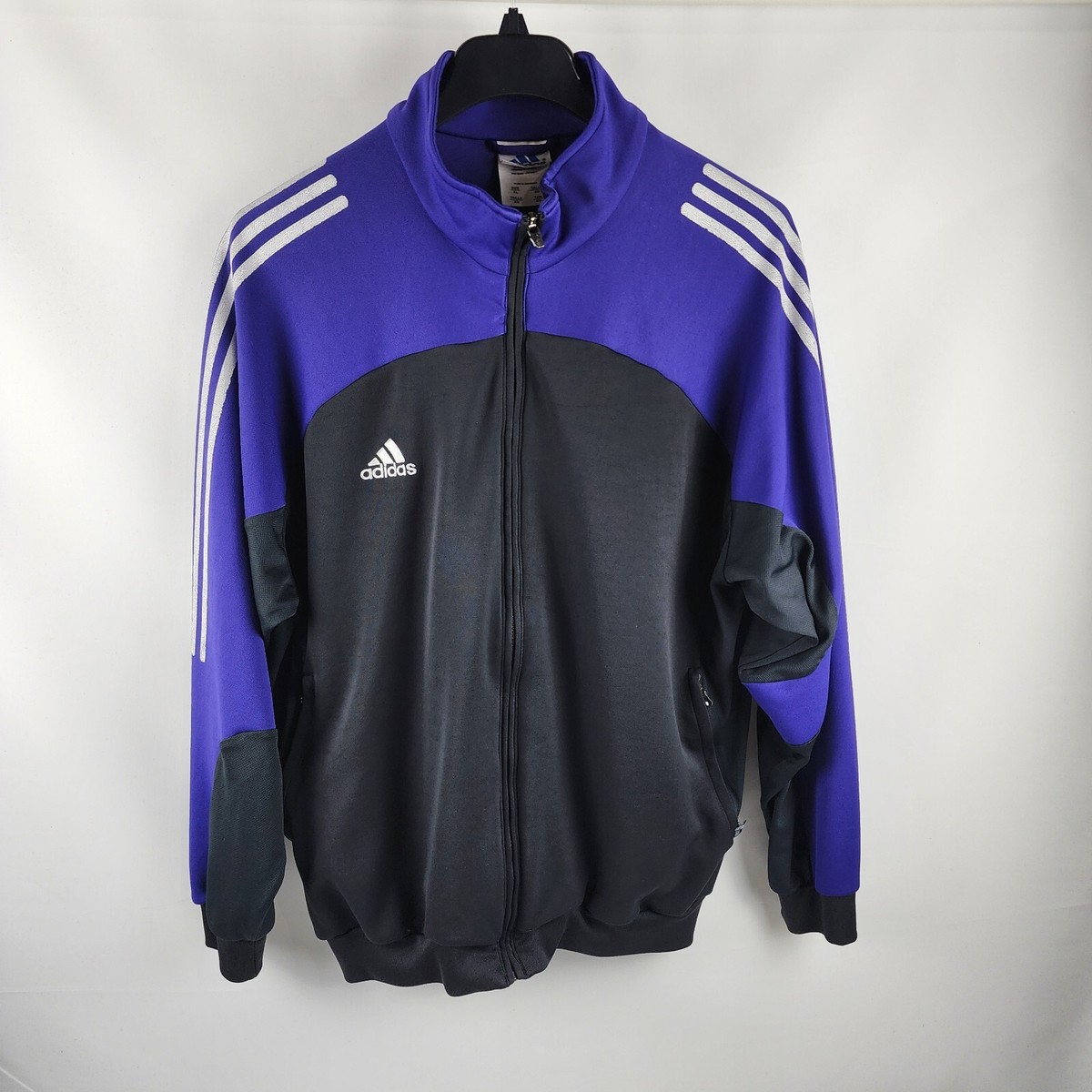 Adidas Jacket Mens XL Purple White Black Vintage Y2K 3