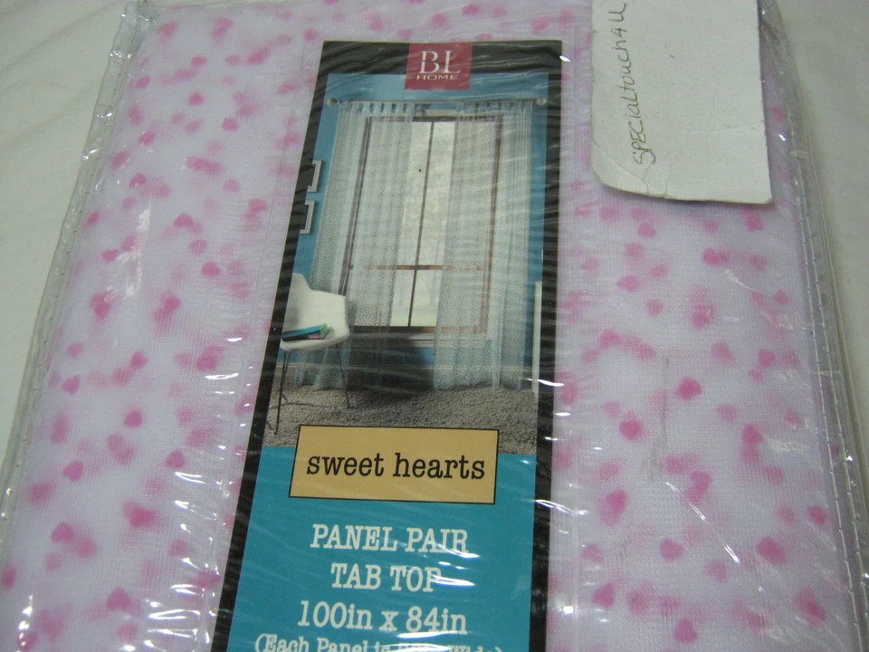 Nuevo BL HOME Rosa Mini Dulces Corazones RED FLOCADA Blanco Transparente Panel VENTANA 2 (50x84) Foto 2 de 4