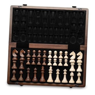  15'' Magnetic Wooden Chess Set, Handmade 3'' King Height Staunton Chess Pieces 