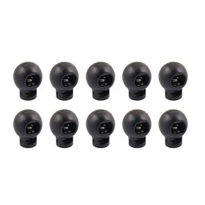 Spring Loaded Plastic Round Toggle Stop Cord Locks End 10Pcs