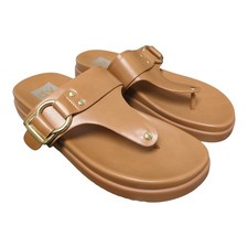 DV Dolce Vita Women's Lightweight Footbed Slip-On Sandal, ULANI Tan, 9 