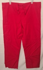 Fundamentals Women's Scrub Pants Size Small S Red Drawstring Medical Uniform