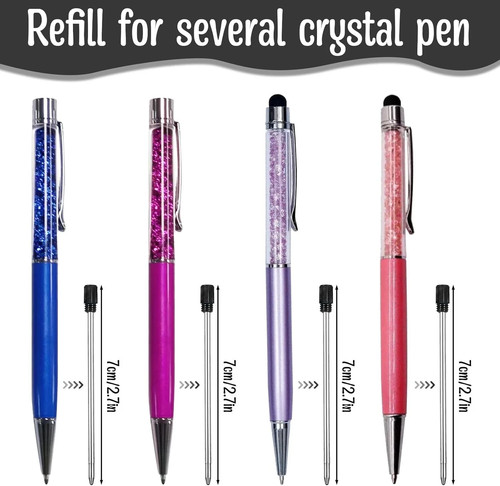 20PCS 2.75in Ballpoint Pen Refills, 1mm Medium Tip Black Ink Refill Replaceable - Picture 3 of 7