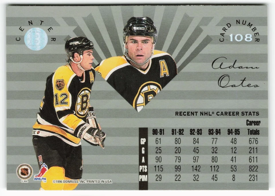 1995-96 Adam Oates Leaf Limited - Boston Bruins - Image 2 of 2