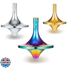 3 Pieces Brass Metal Top Spinner Kinetic Desk Fidget Toy Desk Top Spinner Goo