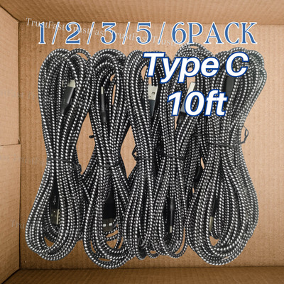 Lot 10ft Type C Fast Charge Cable USB C Braided Cord For Samsung Galaxy Android