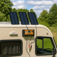 High-Power Monocrystalline Solar Panel Kit RV/Camping | 100A Controller Clip