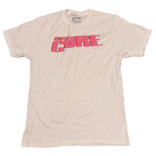 The Cure - Neon Logo-2019 Tour - L V-neck White t-shirt Summer Festivals 2019
