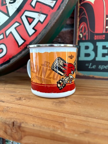 Mug émaillée Pennzoil, Tasse déco vintage piston pin up publicité café moteur - Imagen 3 de 3