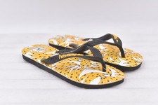 Womens Havaianas Slim Flip-Flop Sandals - Black w/ Bananas Size 7/8 EU 39-40