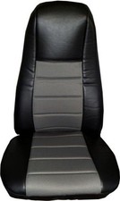 Big Rig High Back Seat Cover Wpocket - Black Faux Leather Breathable Fabric