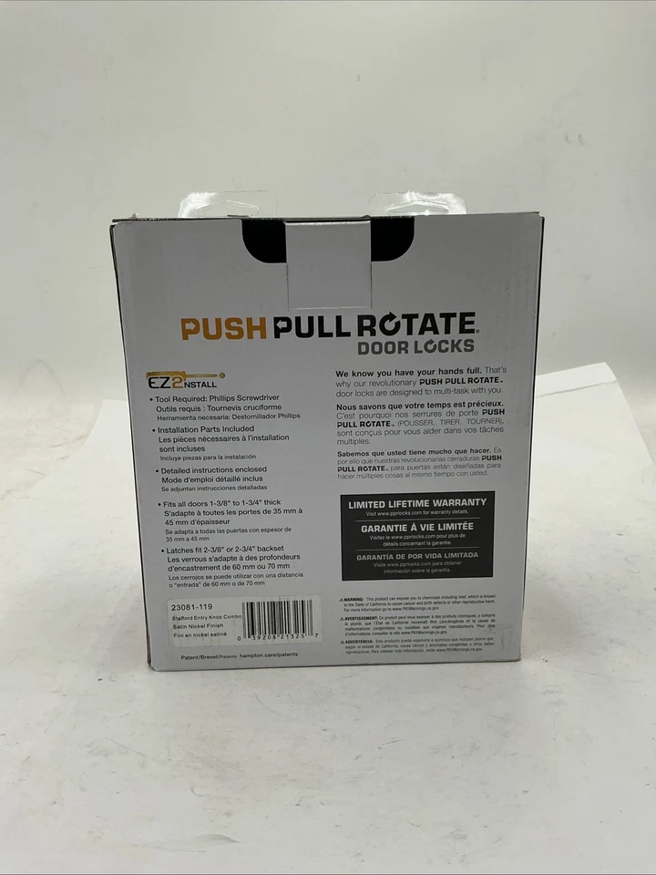 (Lote de 2) Cerradura combinada de cerrojo para puerta exterior Brinks SN Push Pull Girate 23081-119 Foto 4 de 4