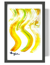 Guajardo Art Original Acrylic 9X6 Abstract Warm Rays Painting