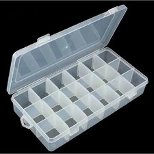 18 Grid Clear Plastic Storage Organizer Box Adjustable Dividers 9.05x4.5x1.5