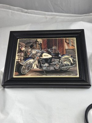 Vintage Limited Scott  Jacobs Harley Davidson ''Gone Fishing '' Print On Porcelain