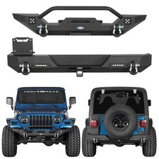 Steel Front Winch Bumper Rear Back Bumper For 1987-2006 Jeep Wrangler Yj Tj Steel Front Winch Bumper Rear Back Bumper For 1987-2006 Jeep Wrangler Yj Tj