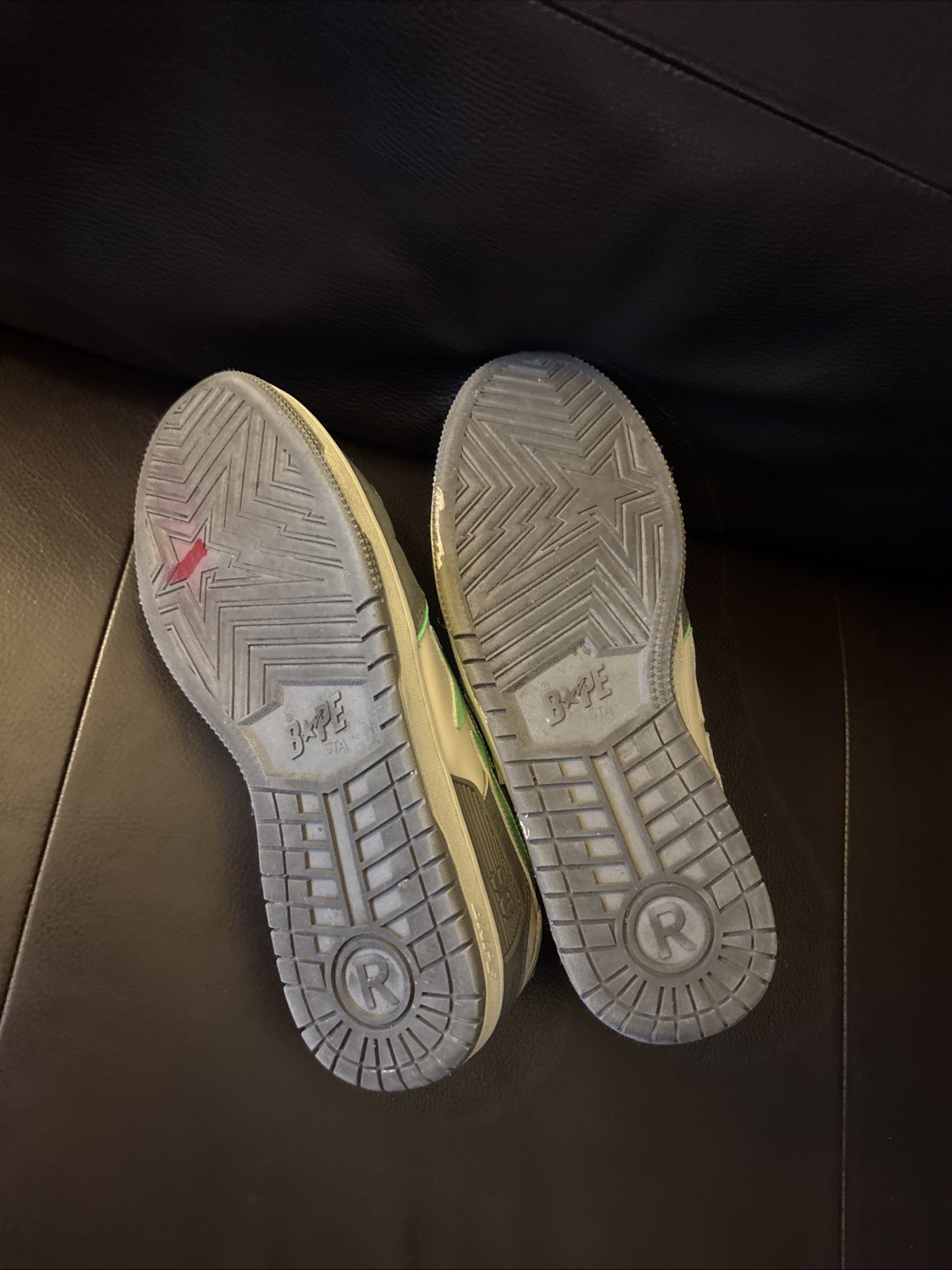 Bape  Bathing Ape Sk8sta Grey Green Low Top Sneakers Men's Size 10 thumbnail 4