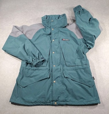 Vintage Berghaus Goretex Womens Walking Hiking Coat UK 12 Green Grey Waterproof