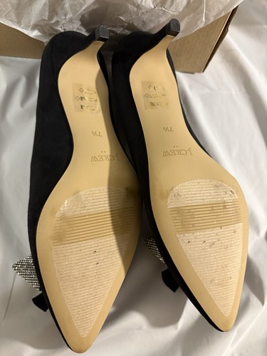 J.Crew CRYSTAL-BOW KITTEN HEELS STYLE NO. CD247 COLOR BLACK Size 7 1/2 - Picture 8 of 9