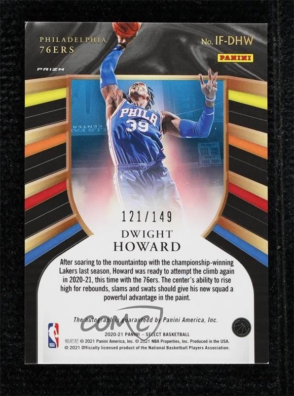 2020-21 Panini Select In Flight Signatures /149 Dwight Howard #IF-DHW Auto HOF - Image 2 of 2
