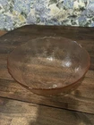 Vintage pink depression glass bowl floral embossed Dogwood/cherry Blossom 30’s