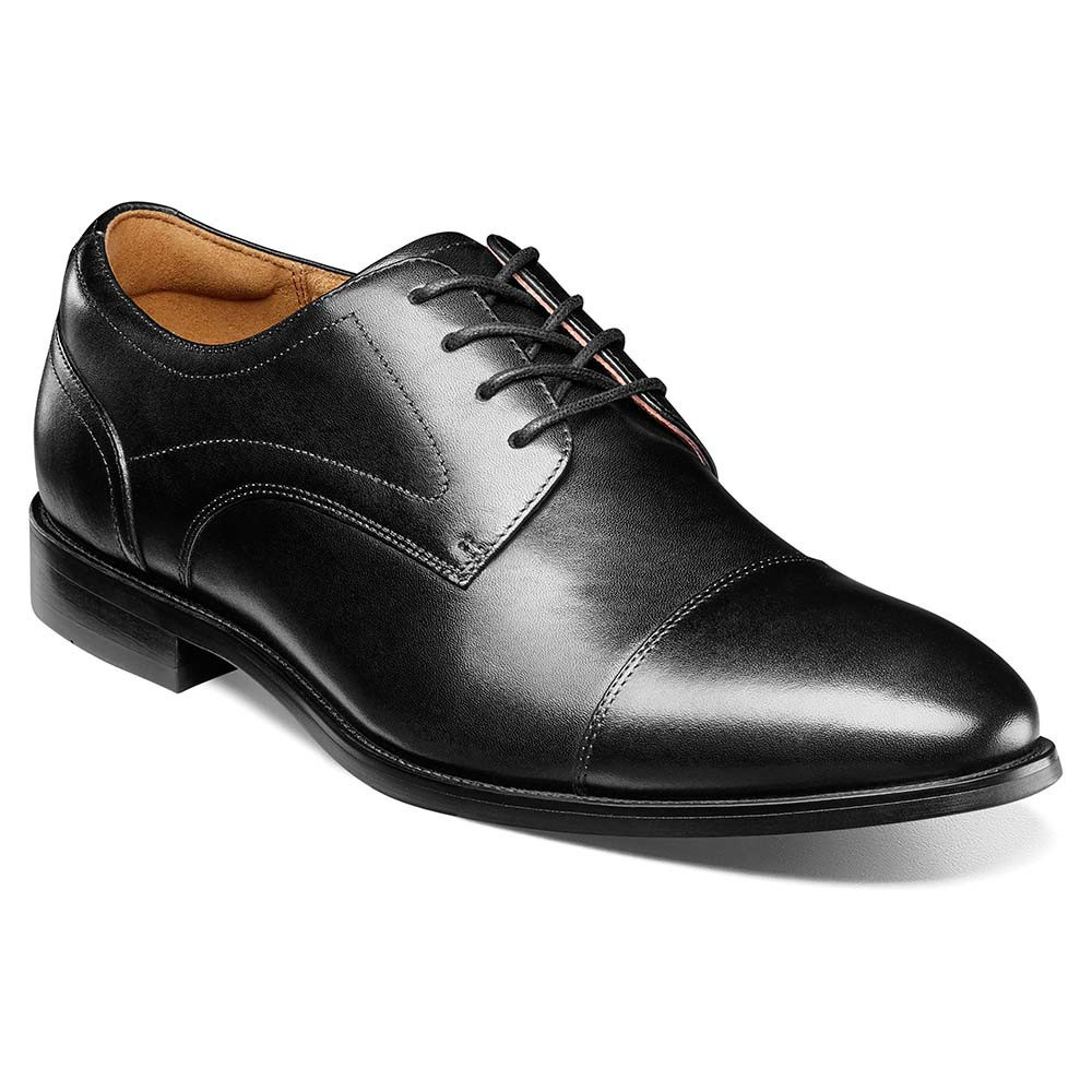 Florsheim Rucci Black Smooth Leather Cap Toe Derby Dress  display picture 3