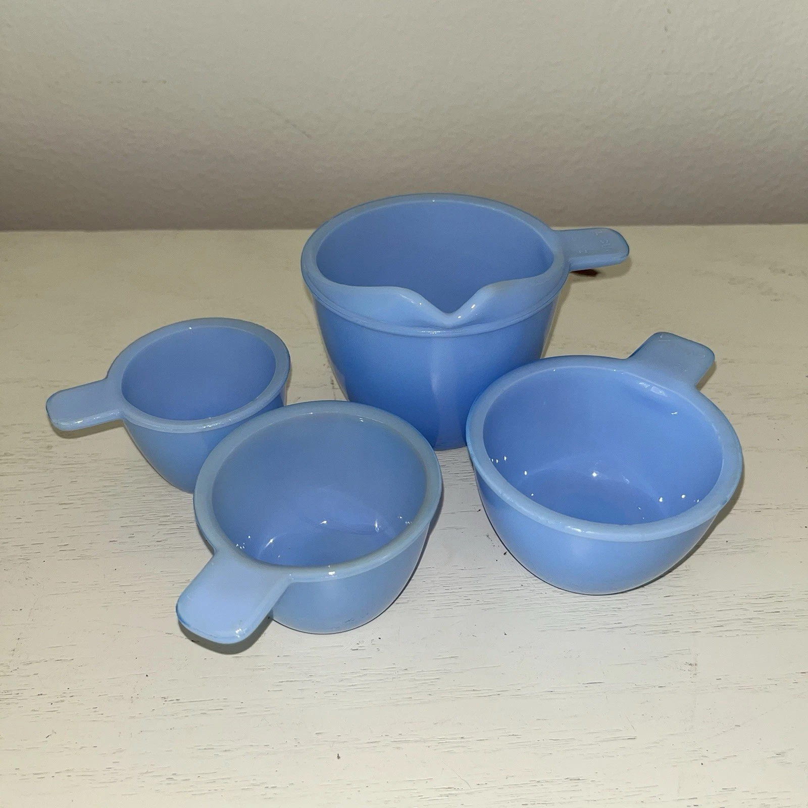1930s Vtg Jeannette Delphite Blue Nested Measuring Cups Set 4
Opens in a new window or tab