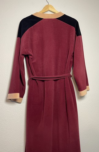 Vintage 70s Vanity Fair House Coat Robe Size Small Burgundy - Picture 4 of 9