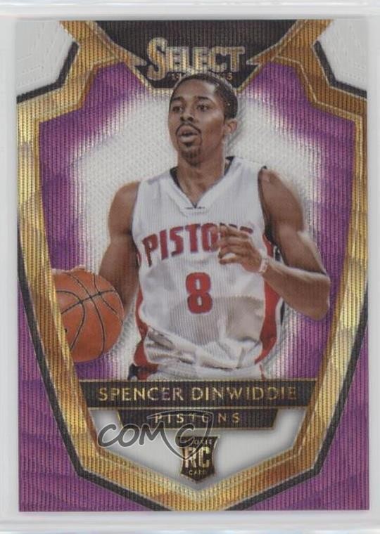 2014 Select Premier Level Purple & White Prizm Spencer Dinwiddie Rookie RC rf2